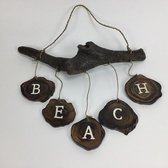 Driftwood hanger "BEACH" ca. 20x30 cm (drijfhout)