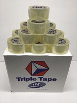 6 rollen Triple Tape Top 50mm x 66 meter transparant 35my dik top kwaliteit