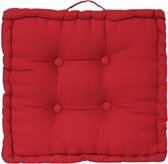 Coussin de chaise Atmosphera DELUXE rouge 40 x 40 H8 cm - Extra épais avec poignée - 4 Boutons