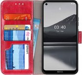 Nokia 3.4 Portemonnee Stand Hoesje Rood