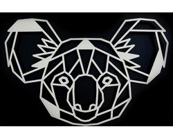 Houten Dierenkop • Houten Koala • Dierenkop Koala • Klein • Wit MDF • Houten Dier • Wandecoratie