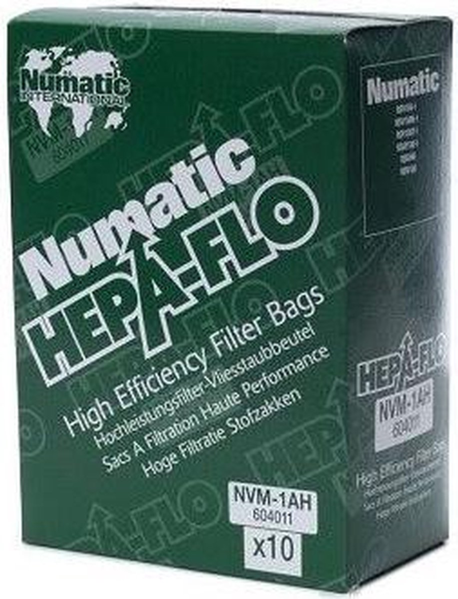 Numatic hepa-flo stofzuigerzakken - 10st - nvm-1ah stofzakken stofzuigzakken hvr160 henry, het160 hetty