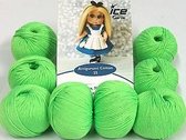 Haakgaren groen neon katoen kopen 50% acryl 50% - Amigurumi garen pakket crochet - haken met pendikte 3 mm. – 8 bollen van 25gram