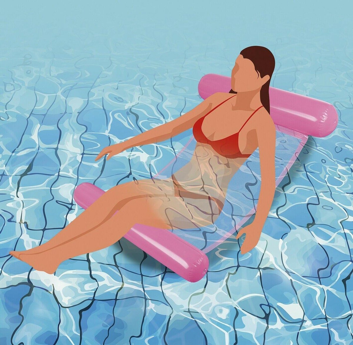 Waterhangmat Roze - Opblaasbaar Lounge Luchtbed – Hoofdsteun - Zwembad Luchtbed - Water Hangmat - Hangmat - Zwemmen - Waterspeelgoed - Zwembad Spelletjes