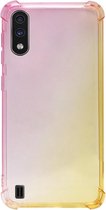 ADEL Siliconen Back Cover Softcase Hoesje Geschikt voor Samsung Galaxy A01 - Kleurovergang Roze Geel