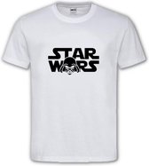 Wit T shirt met  Zwart  logo " Star Wars Darth Vader " Size XXXL