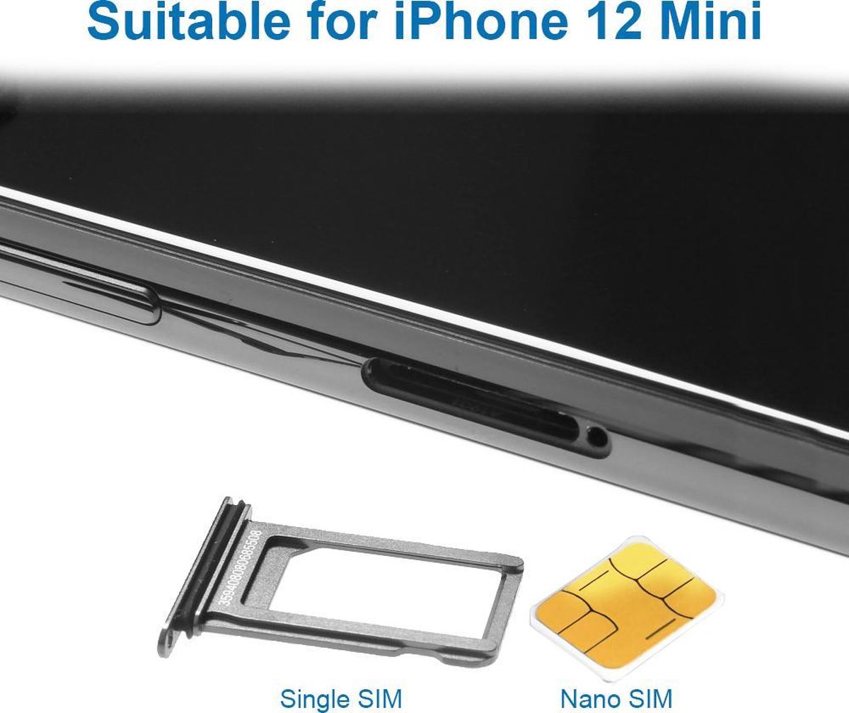 MMOBIEL Sim Tray Kaart Houder Slot voor iPhone 13 Mini / 12 Mini - Zwart -  5.4 inch... | bol