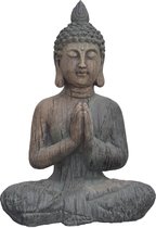 Boeddha Zittend A 34x24x50cm - Boeddha Beeld - Bruin Hout Effect