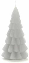 Rustik Lys - Kaars -Kerstboom kaars - Cool grey - 6,3 x 12 cm