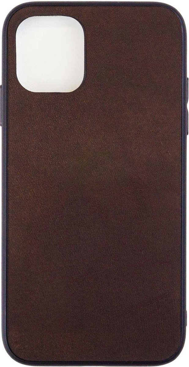 Leren Telefoonhoesje iPhone 12 – Bumper case - Chocolade Bruin
