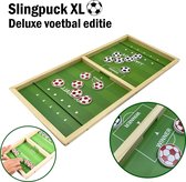 Sling puck XXL - Deluxe Voetbal Editie - Voor jong en oud! - Spellen voor jongens en meiden - Klask met een moderne twist - Super winner bordspel - Multifunctioneel met ludo - Slingershot - S