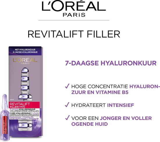 L’Oréal Paris Skin Expert Revitalift Filler Hyaluronzuur Ampullen - Kuur 7 dagen - L’Oréal Paris