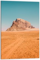 Dibond - Beschermd Gebied Wadi Rum - Jordanië - 60x90cm Foto op Aluminium (Met Ophangsysteem)