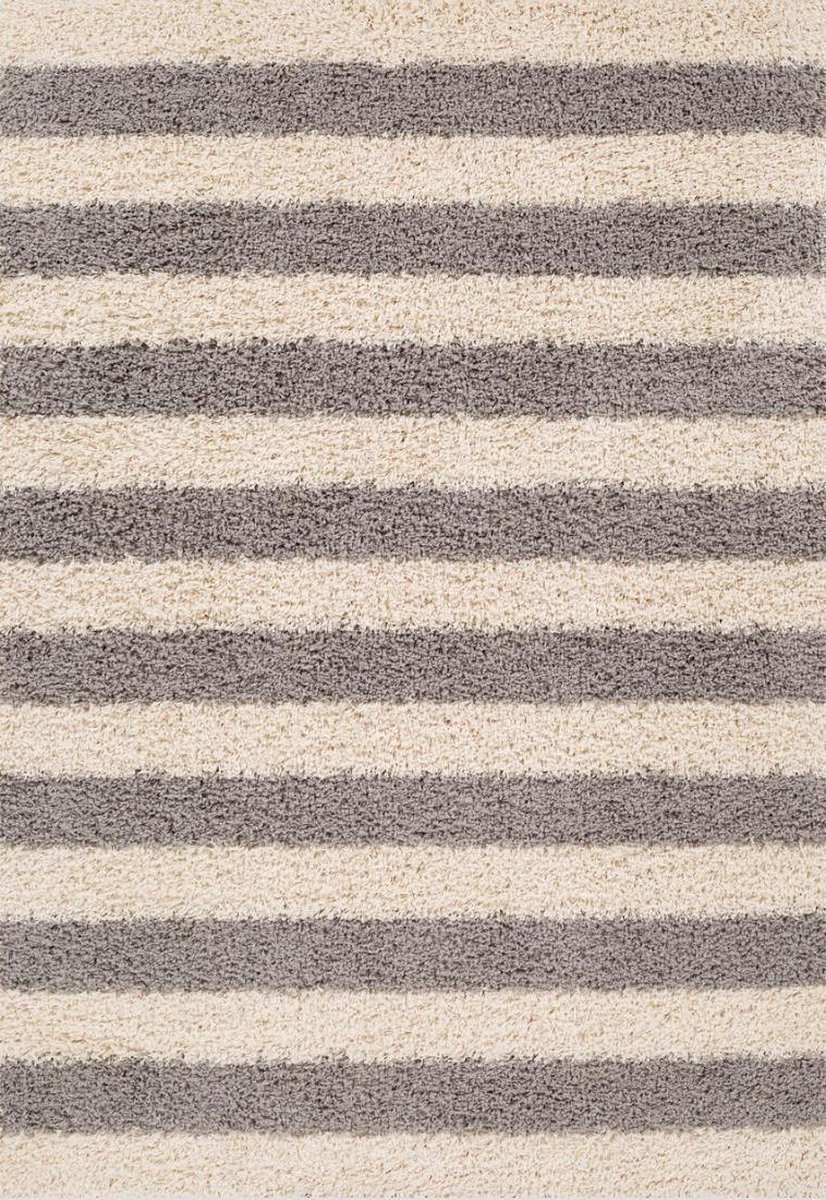 Aledin Carpets Saint Tropez hoogpolig shaggy vloerkleed 160x230 cm grijs wit