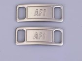 2x AF1 Zilver/ Silver Sneaker Metalen Gesp - Metal Schoe Buckle Laces Lock Accessoires