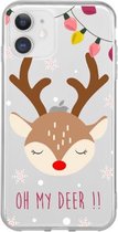 Hoesjes Atelier Kerst Collectie Transparant Rendier Rudolph voor IPhone 12&12Pro