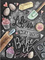 Diamond painting Life is what you bake it - 40x50 - full - vierkant