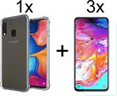 samsung a10s hoesje shock proof case - Samsung galaxy a10s hoesje transparant case hoes hoesjes - hoesje samsung a10s - 3x Samsung galaxy a10s screenprotector screen protector
