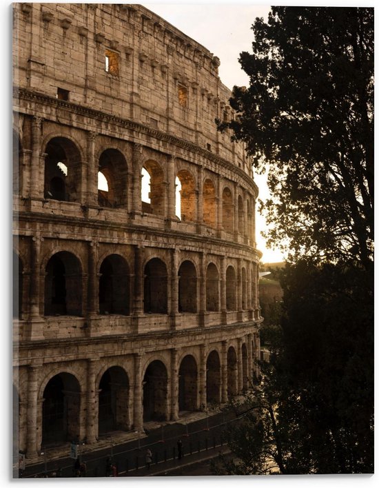 Acrylglas - Colosseum met Zonnetje in Rome - 30x40cm Foto op Acrylglas (Wanddecoratie op Acrylglas)