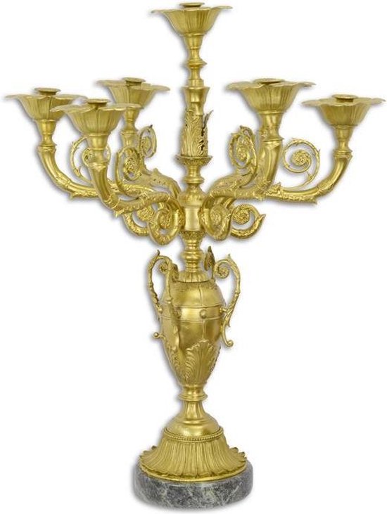 Kandelaar 7 kaarsen - klassiek barok Brons - 82 cm | bol.com