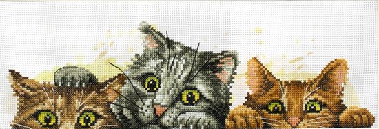 Foto: Curious kittens voorbedrukt needleart world