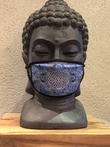 Mond kapje Blue Mandala - Limited Edition - Zen Art Fashion | Wellness-House | - Uniek ontwerp - Blauw - Mandala art