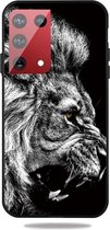 Samsung Galaxy S21 Ultra Hoesje Matte TPU Back Cover met Leeuw Print