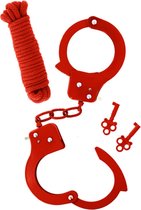 Metal Cuffs and Rope Red | NMC