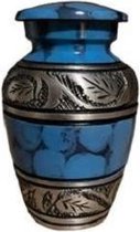 Mini urn Brass Blue silver dotted