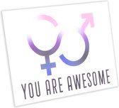 Postcard - Wenskaart - Kaart - Genderfluid - LGBT+ - Gender Fluid - Regenboog - Genderqueer
