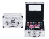 Casuelle - Mini Make-Up Koffer - Kleur: grijs / aluminium
