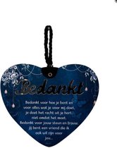 Liefdes hart Bedankt bedankt voor .... met een pakkende tekst - MDF - 14x17 - Geschenk