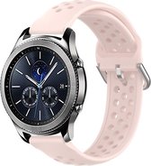 Siliconen Smartwatch bandje - Geschikt voor  Samsung Gear S3 siliconen bandje met gaatjes - roze - Horlogeband / Polsband / Armband