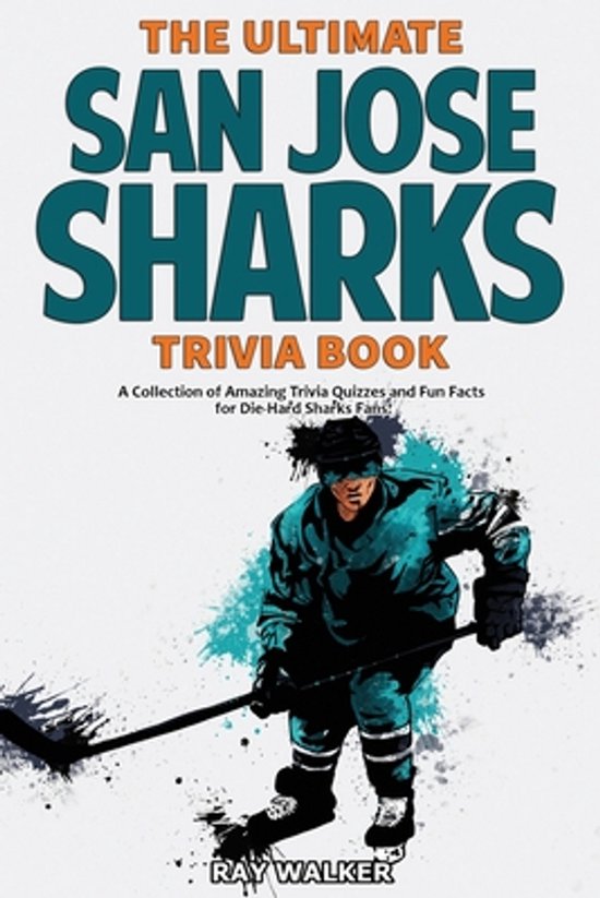 Het ultieme San Jose Sharks Trivia Boek met een ijshockeyer in actie.