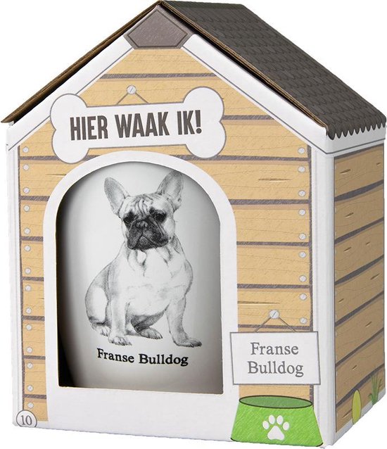 Mok – Franse Bulldog – Dier – Puppy – Hond – Dieren – Mokken en bekers – Keramiek – Mokken - Porselein -  Honden – Cadeau -  Kado