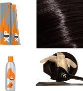 XP100 haarverf pakket kleur 4.35  Middenbruin & Goud & Mahonie (1x 100ML) met 6% waterstof ( 1x 250ML) incl verfbakje, kwast, maatbeker, puntkam en handschoenen