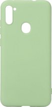 Shop4 - Samsung Galaxy M11 Hoesje - Zachte Back Case Mat Mint Groen
