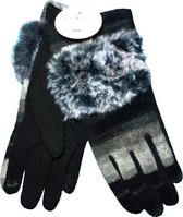 Winter dames handschoenen SO FOXY van BellaBelga - zwart-grijs