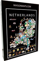 Puzzel van Nederland | 1000 stukjes | 68x48 cm | Familiepuzzel | Jigsaw | Legpuzzel | Maison Maps