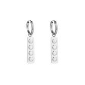Michelle Bijoux Oorbellen rectangle balls Zilver JE12419