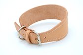 Hondenhalsband Hoge Kwaliteit Leer - Galgo - Windhond - 52x7 - Beige - Made in Portugal - Halsband Hond - Dog Collar Leather - Lederen