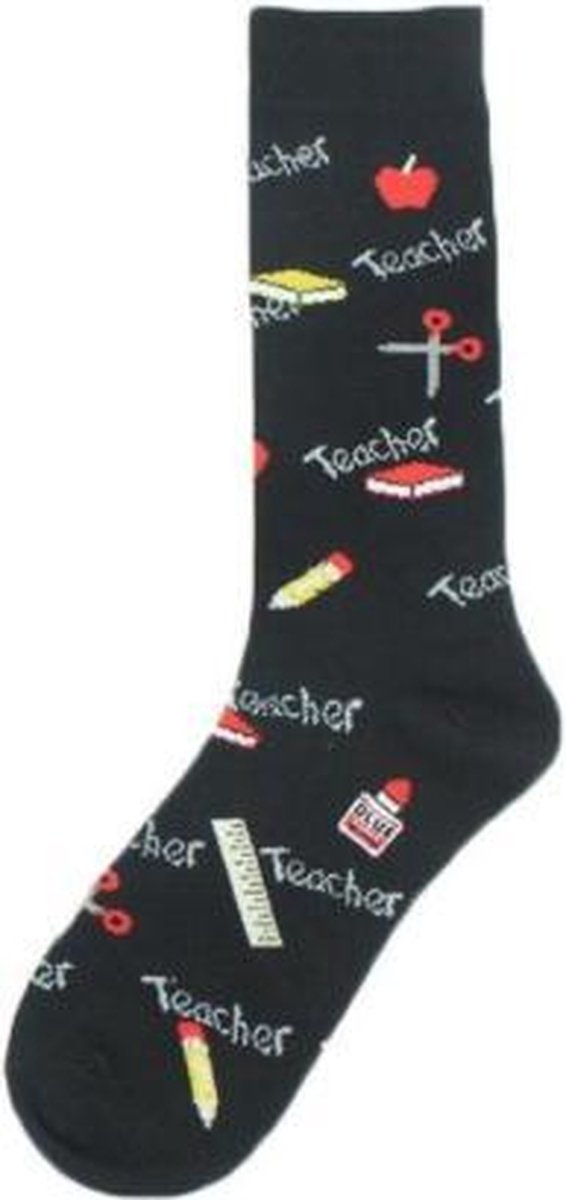 Heren sokken zwart - print teacher / leraar - 40-45