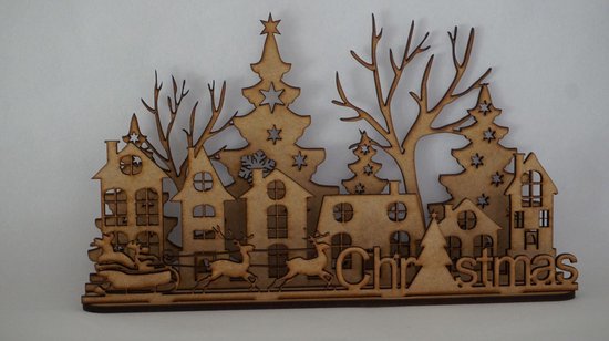 Kerststraatje - Kerstdorp - in 3D - Kerstdecoratie