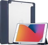 iPad 10.2 (2019 / 2020 / 2021) Hoes - Transparante Case - Tri-fold Back Cover - Blauw