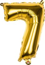Boland - Folieballon '7' goud (66 cm) 7 - Goud - Cijfer ballon