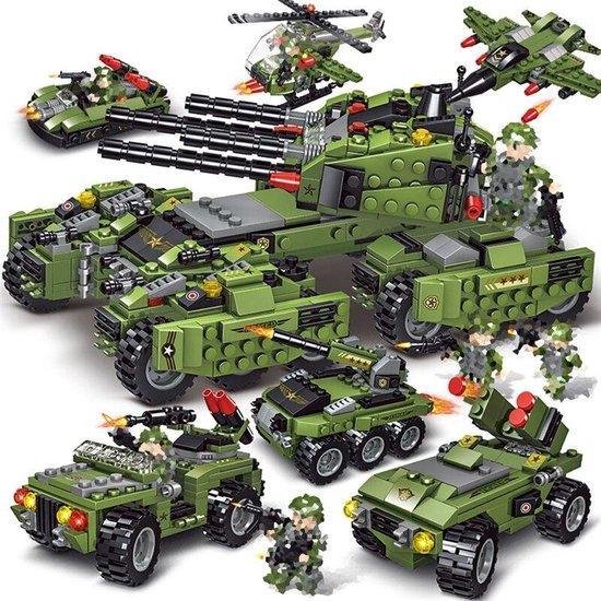 Leger Tank Groen - 6 in 1 Bouwstenen Set - Tank - Leger Militair - 710  Blokjes - Geschikt voor LEGO - Constructie Speelgoed - Speelgoedbazaar.nl