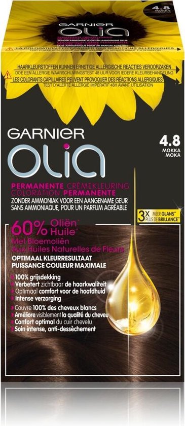 Halve cirkel Chemicaliën Transparant Garnier Olia Haarkleuring - 4.8 Mocha Bruin | bol.com