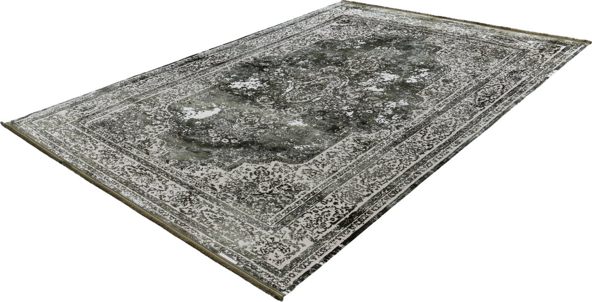 Pierre Cardin Elysee Lalee- Vintage - Super zacht - Shinny - acryl viscose - Vloerkleed – hotel sjiek - design tapijt fraai – modern designer Karpet - 200x290- Groen beige