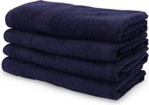 Lumaland - Handdoeken - 4 delige handdoekenset - 100% katoen - 50x100cm - Donkerblauw