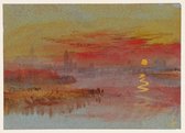 Joseph Mallord William Turner, Scharlakenrode zonsondergang, 1830 op canvas, afmetingen van dit schilderij zijn 30 X 45 CM